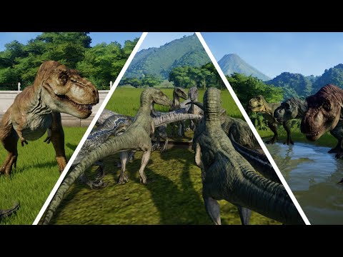 Two Hundred Velociraptor vs Tyrannosaurus Rex  - Dinosaurs Fighting (1080p)